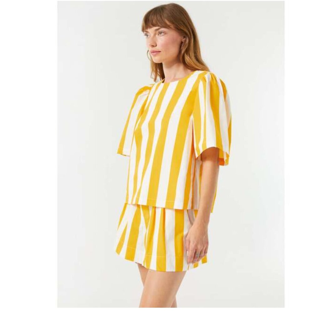 RHODE WALKER SHORT in Yellow/White Stripe NWOT S Anthropologie - Picture 11 of 13